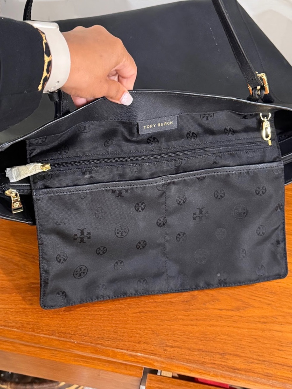 Tory Burch Black Saffiano Leather Large Tote Laptop Shoulder Bag - Picture 10 of 10